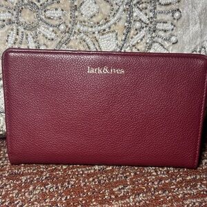 Lark & Ives Burgundy Wallet maroon simple long card wallet minimalist wallet